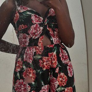 Medium Charlotte Russe flower spaghetti strap romper